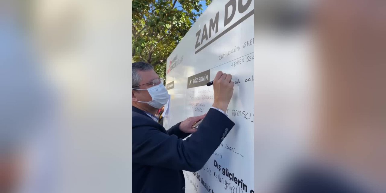 Özgür Özel 'Zam Duvarı'na yazdı: "Ampul sönecek, acılar geççek"