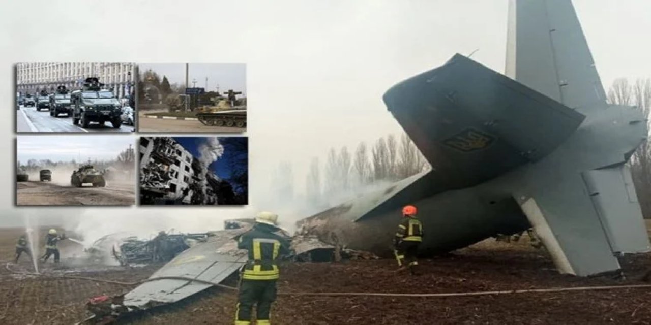 Kiev yakınlarında uçak düştü: Çok sayıda kişi hayatını kaybetti