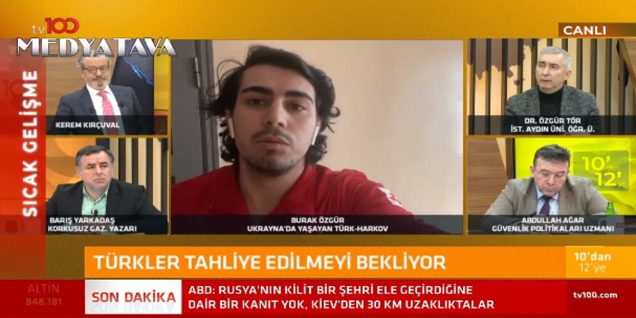 Canlı yayında Harkov'a bomba düştü: Öğrenci yayını sonlandırarak sığınağa koştu