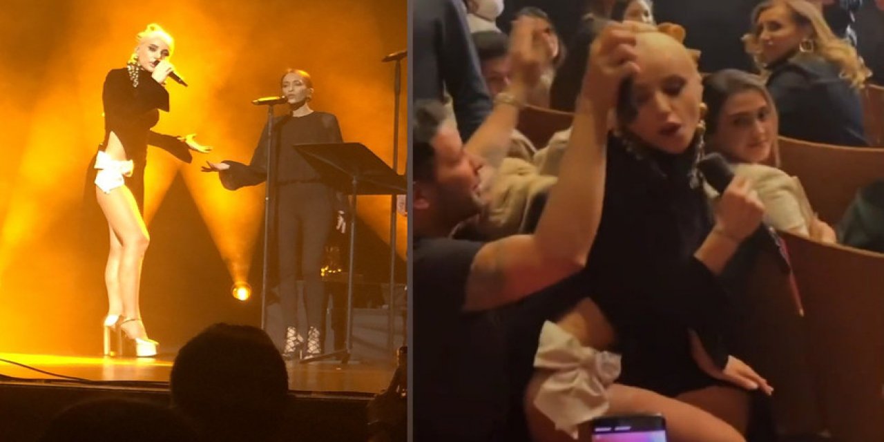 Sahne kıyafetleriyle tartışmalara konu  olmuştu: Seyircilerden birinin kucağını oturan Gülşen ''tt'' oldu