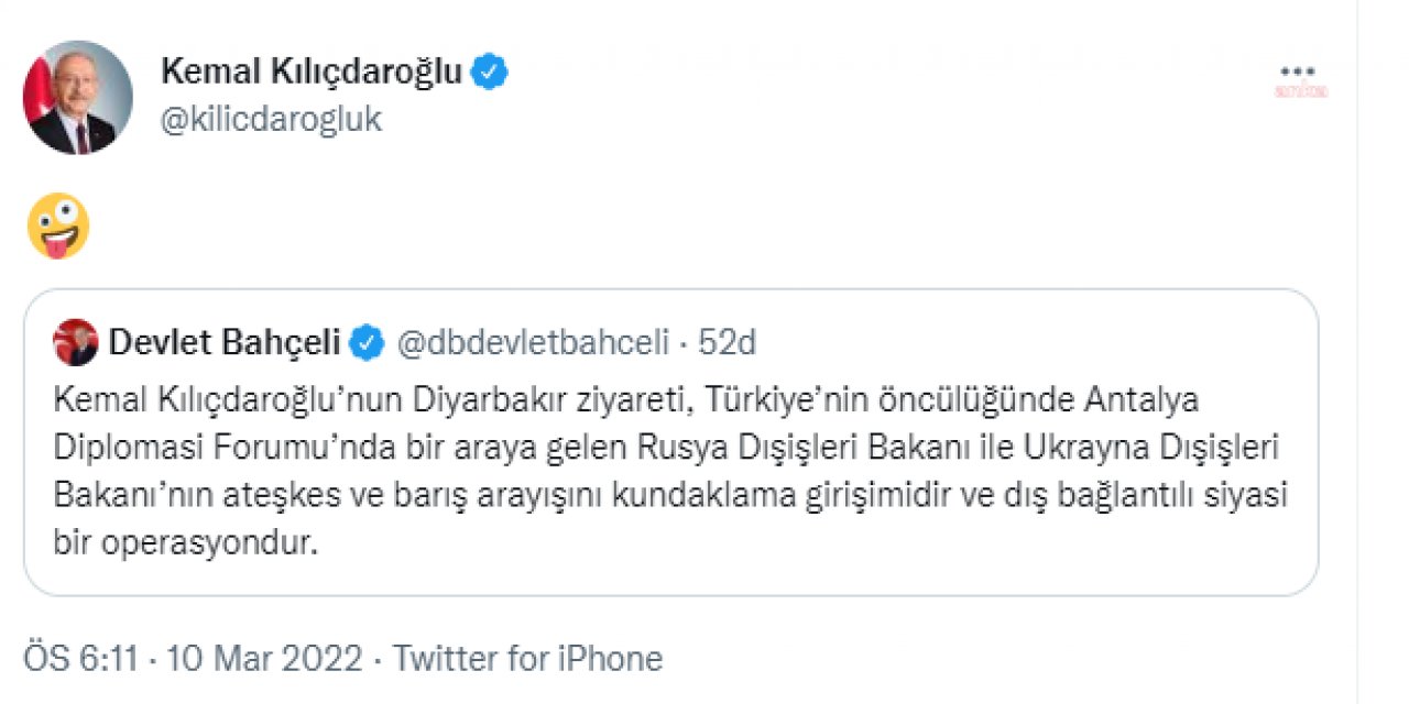KEMAL KILIÇDAROĞLU'NDAN, DEVLET BAHÇELİ'YE 'EMOJİ'Lİ YANIT