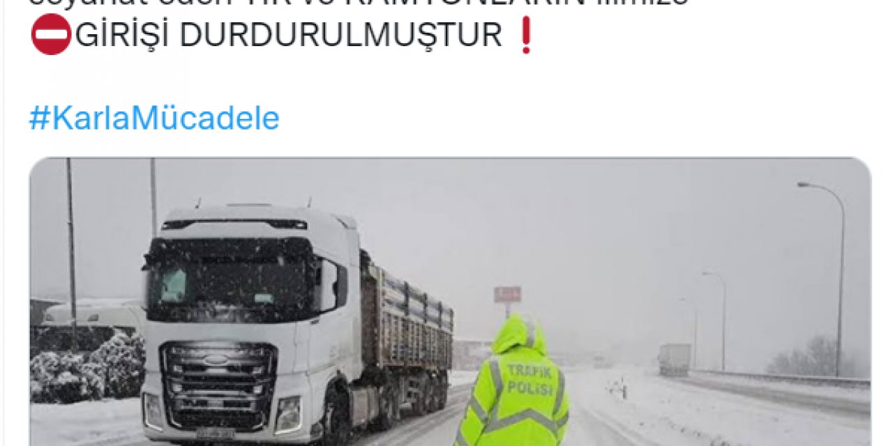 İstanbul'da tır ve kamyon yasağı yeniden başladı