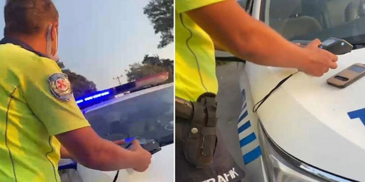 Eldiven takmadan alkol testi yapan polisin yazdığı ceza iptal edildi
