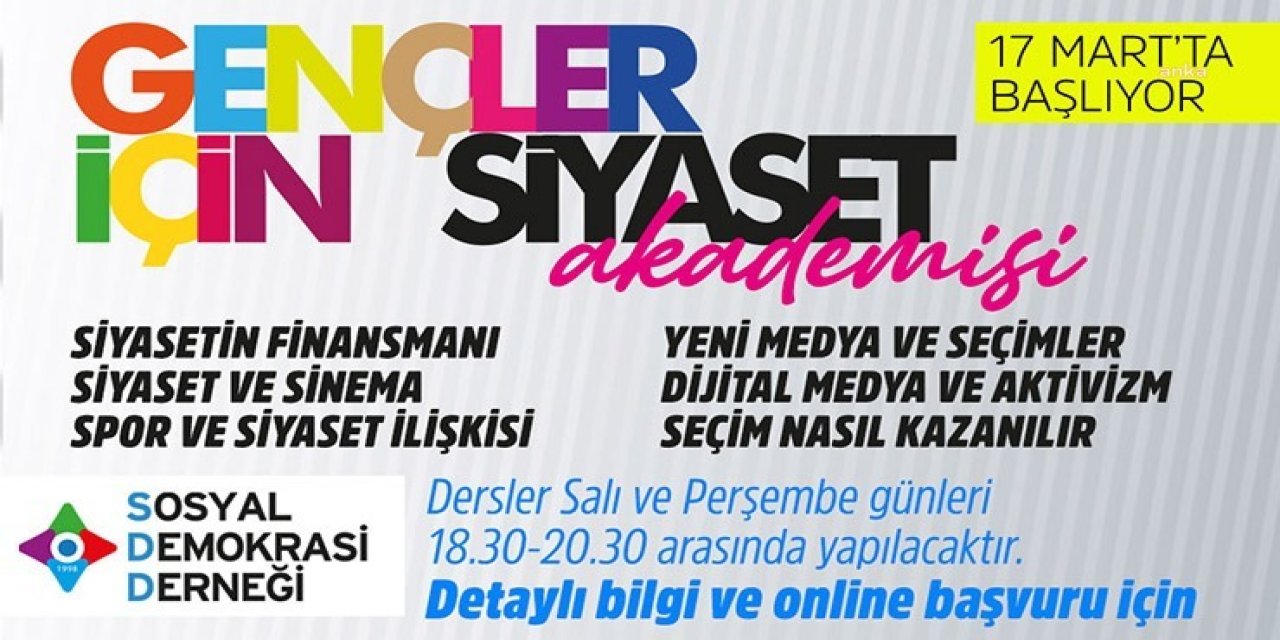 Sosyal Demokrasi Derneği, "Gençler İçin Siyaset Akademisi" düzenliyor