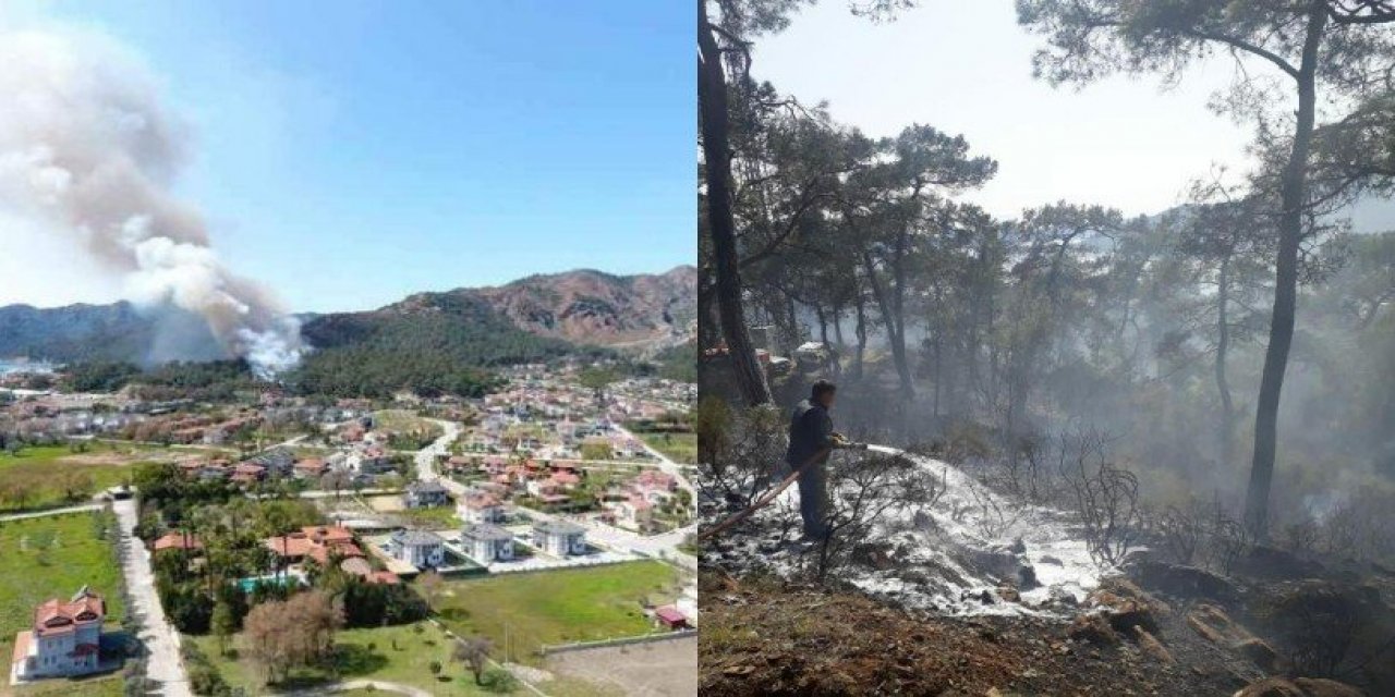 Göcek'te orman yangını: 1 hektar alan zarar gördü