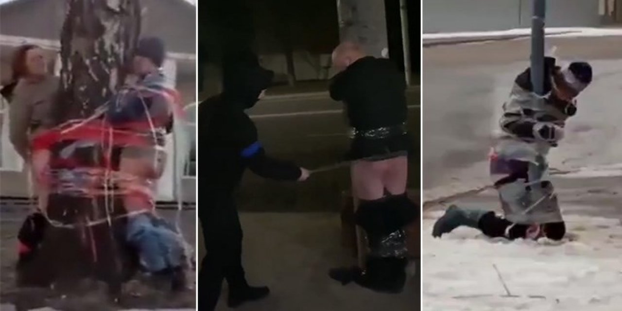 Ukrayna’da işkence görüntüleri: Kadın ve erkekler direğe bağlanıp kırbaçlanıyor