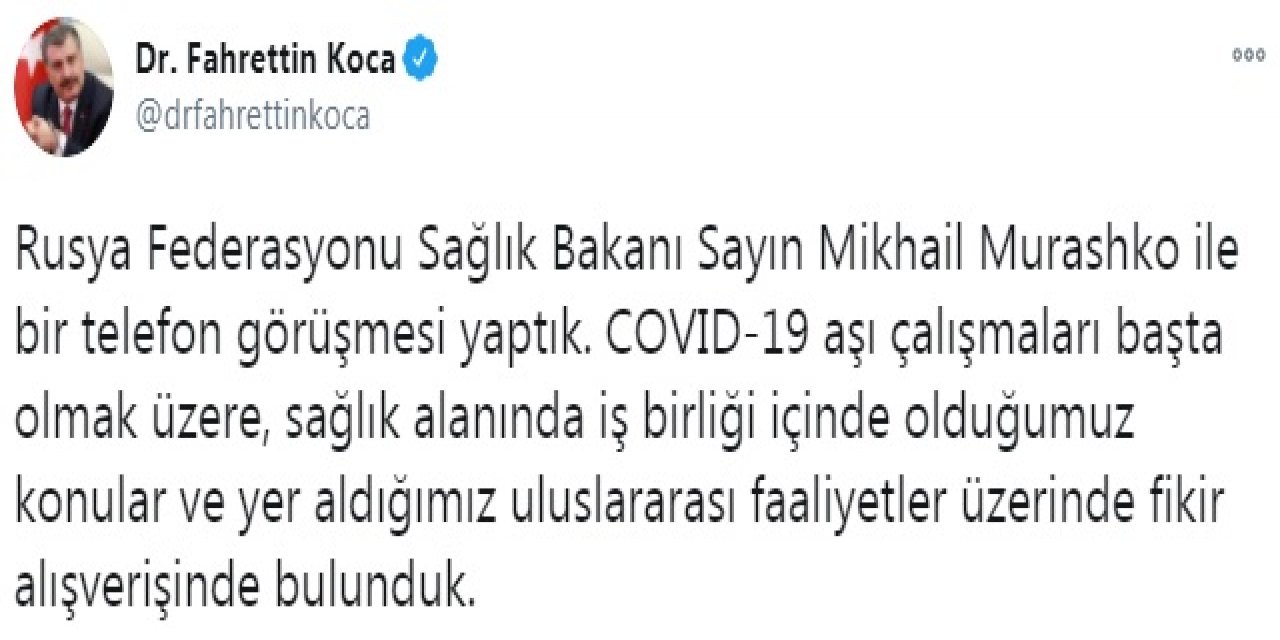 Bakan Koca, Rus mevkidaşı Murashko ile ne görüştü