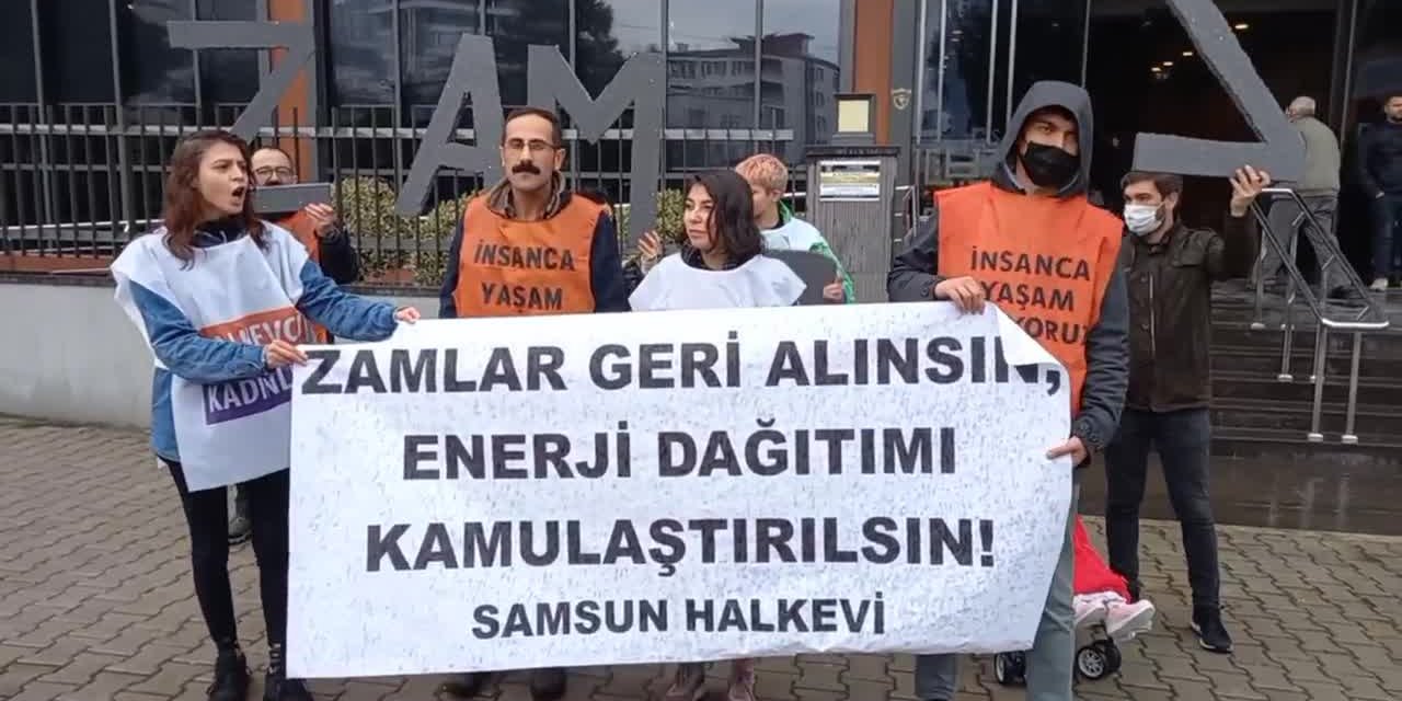 Doğalgaza yapılan zamlar Samsun'da protesto edildi