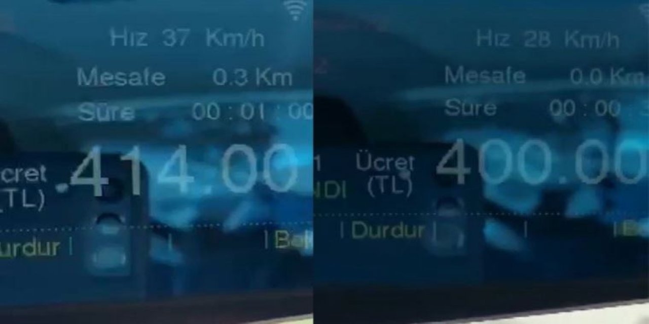 İstanbul’da bir taksiye binen vatandaştan 5 dakika boyunca seyahat ettiği süre için 435 lira ücret talep edildiği belirtildi.