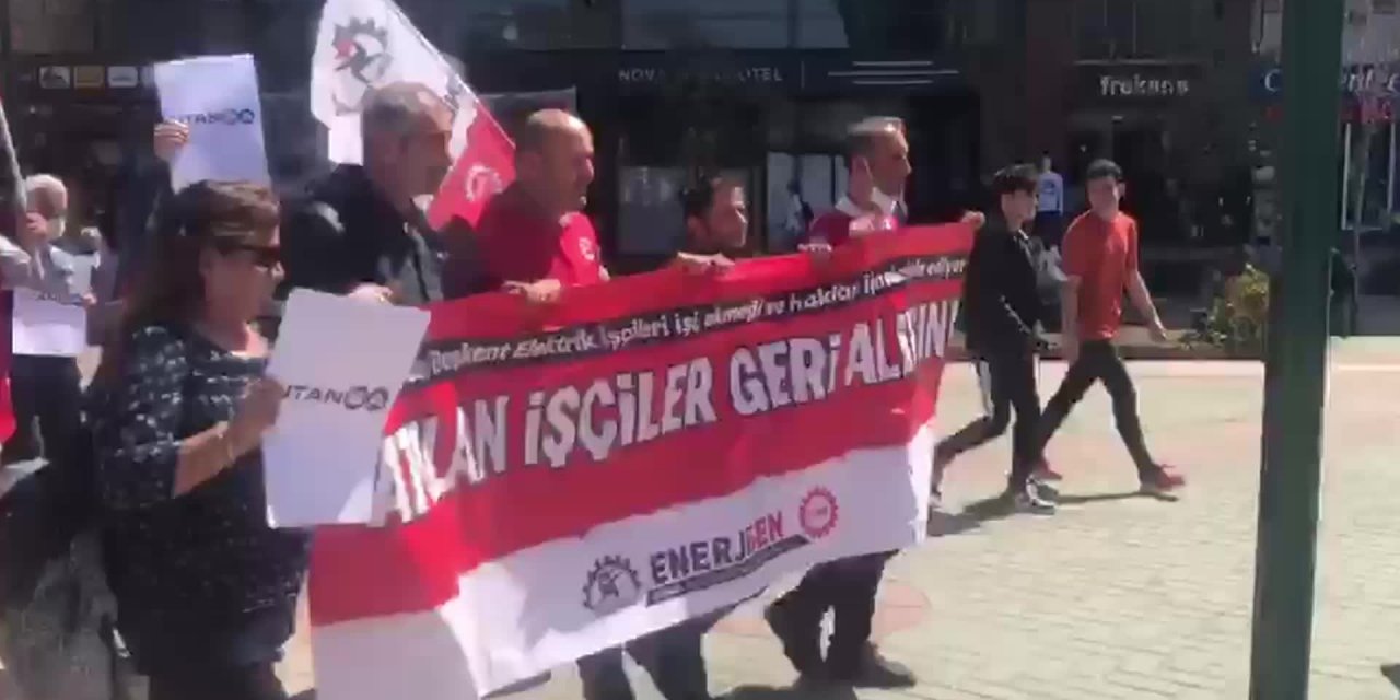 ANKARA'DAN İSTANBUL'A YÜRÜYEN ENERJİ İŞÇİLERİ ESKİŞEHİR'DE