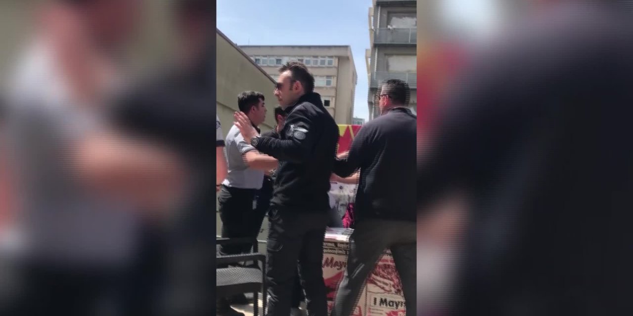 BOĞAZİÇİ ÜNİVERSİTESİ’NDE AÇILAN 1 MAYIS STANDINA ÖZEL GÜVENLİK MÜDAHALE ETTİ