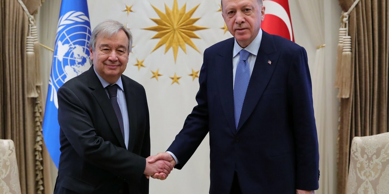 CUMHURBAŞKANI ERDOĞAN BM GENEL SEKRETERİ GUTERRES İLE BİR ARAYA GELDİ