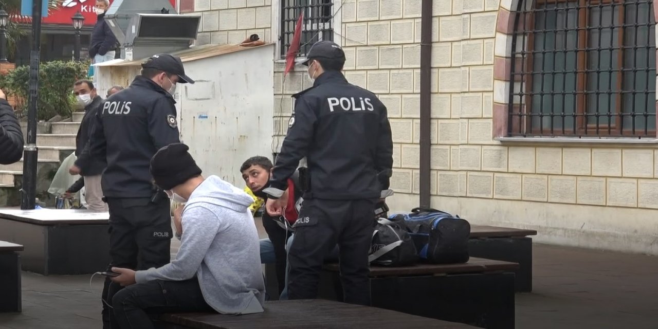 Arnavutköy'de polisi gören sigarayı yere attı  