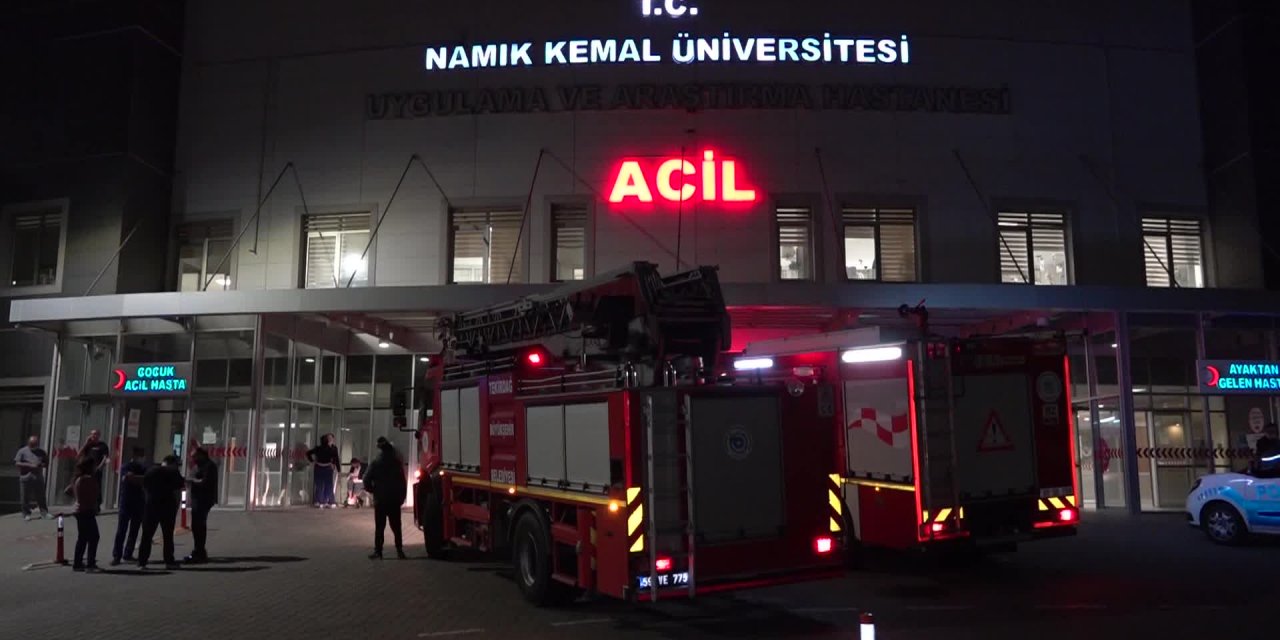 TEKİRDAĞ'DAKİÜNİVERSİTE HASTANESİNDE YANGIN ÇIKTI