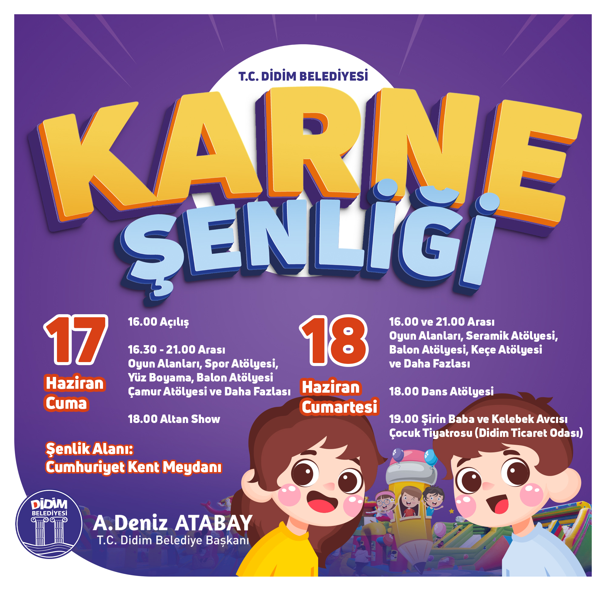 BAŞKAN ATABAY'DAN DİDİMLİ ÇOCUKLARA KARNE HEDİYESİ