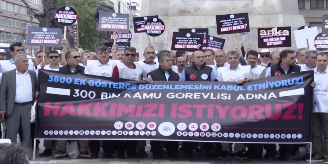Ankara'da memurlardan eylem: '3600 Ek Gösterge'ye tüm kamu görevlilerini dahil edin'