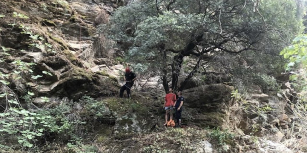 Kayalıklardan düşerken tutunduğu ağaç hayatını kurtardı