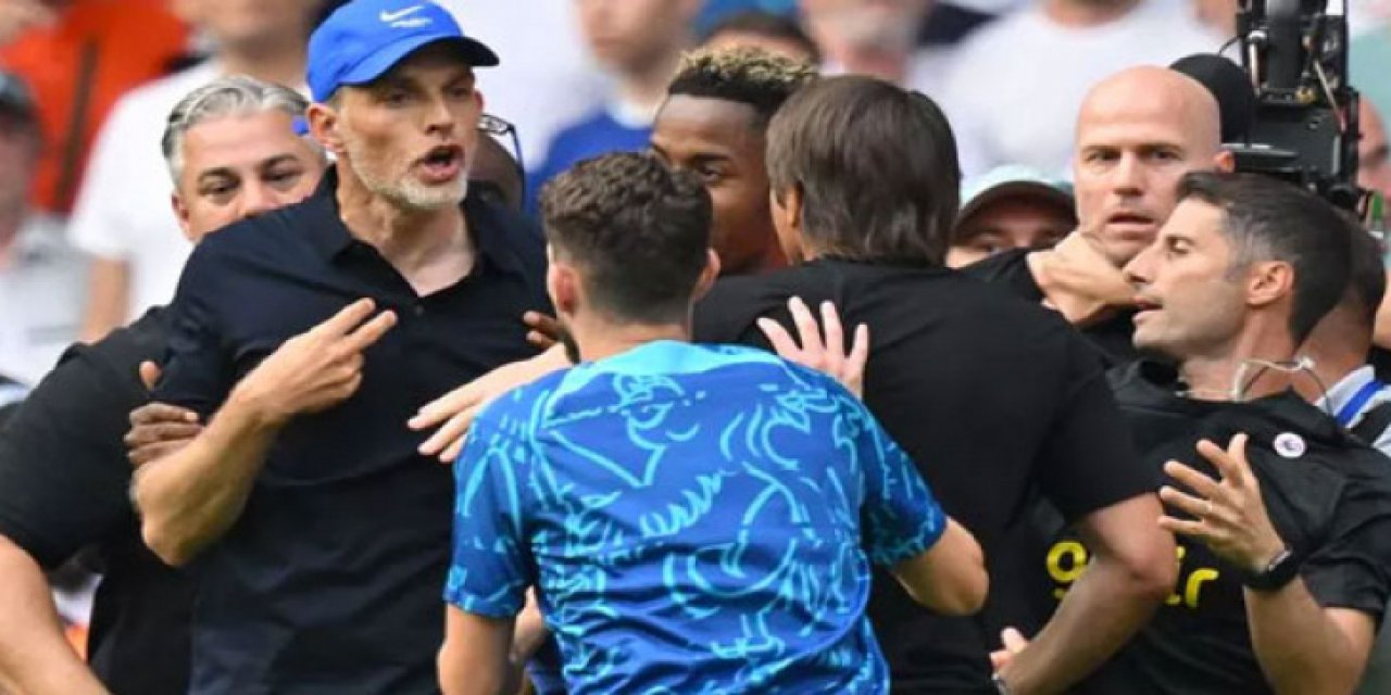 Chelsea Tottenham derbisi! Thomas Tuchel ile Antonio Conte birbirine girdi.