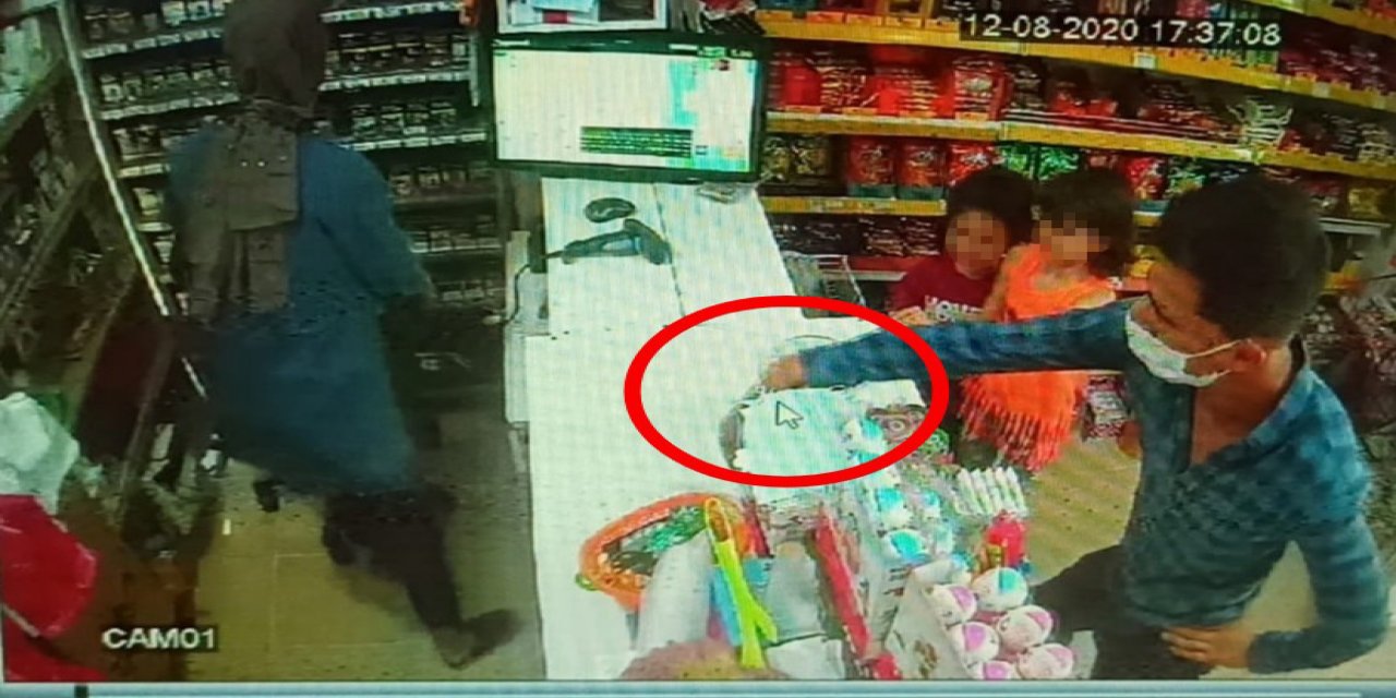 Sadaka kutusunu çalıp, marketteki çocuklara para verdi