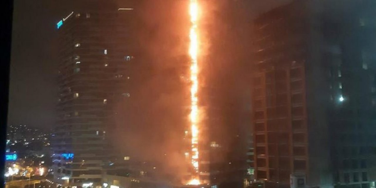 Fikirtepe'de 24 katlı binada yangın