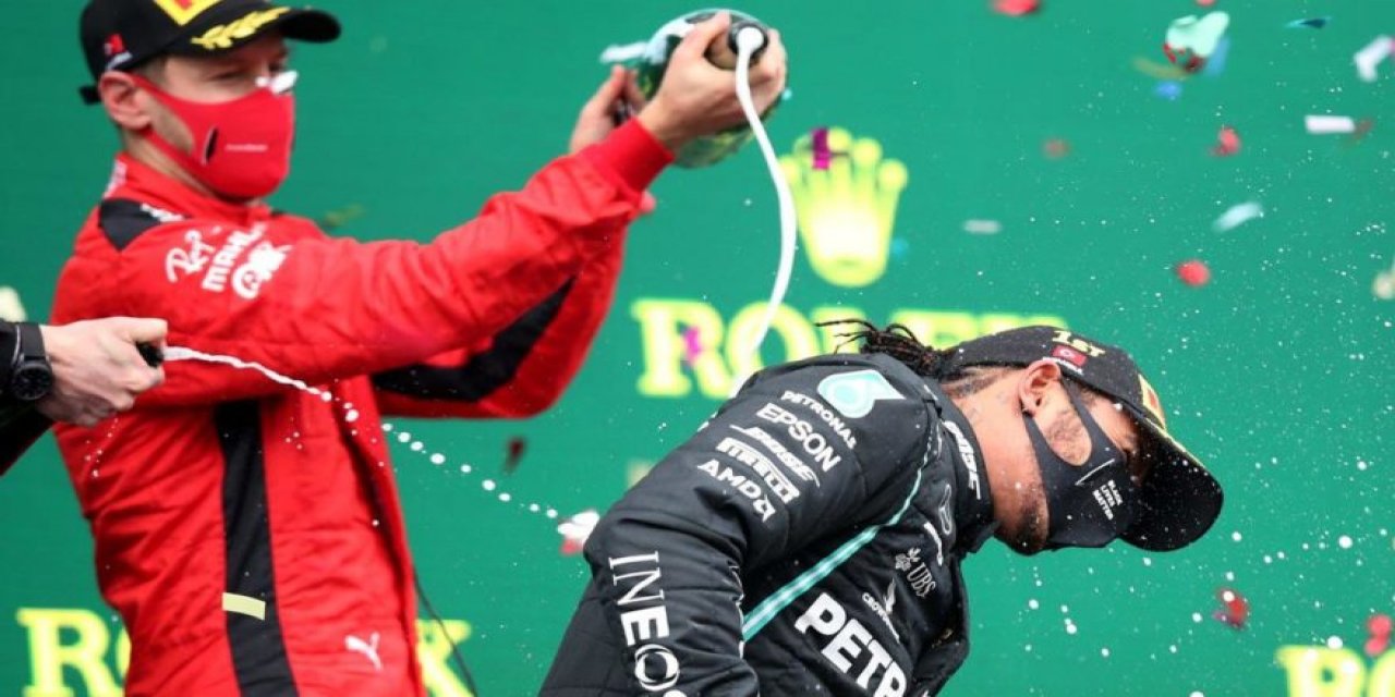 Formula 1 pistinde bir ilk! Şampanya yerine şekerli gazoz...