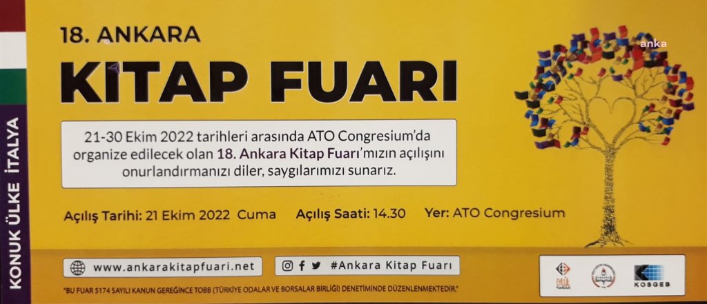 18.Ankara Kitap Fuarı bugün ATO Congresium’da başlayacak