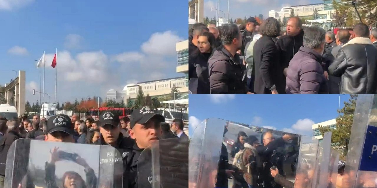 AYM önünde öğretmenlere müdahale! Eğitim-İş Genel Başkanı Kadem Özbay gözaltına alındı