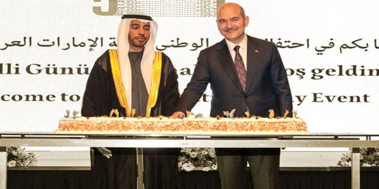 '15 Temmuz'un faili' demişti: Soylu, BAE'nin 51. milli günü etkinliğinde pasta kesti