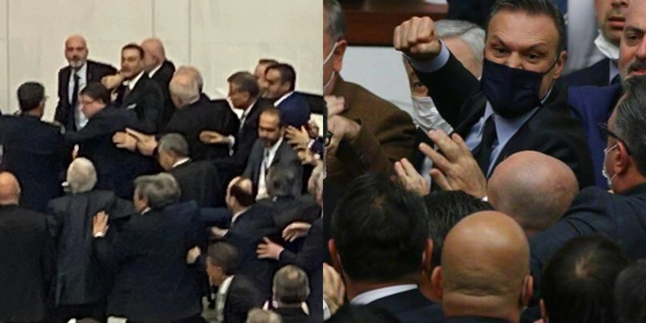 Meclis'te ölümüne yumruk; sahnede yine Alpay Özalan var! İYİ Partili Örs'ün kalbi tekledi
