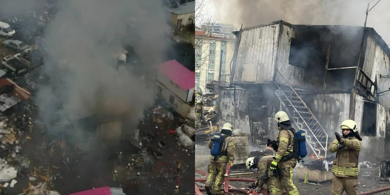 İstanbul Maltepe'de işçilerin kaldığı konteynerde yangın