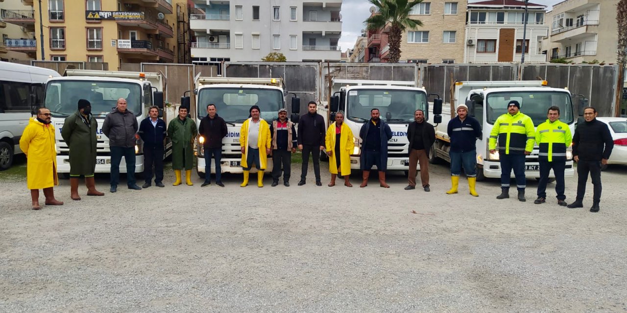 SAĞANAK YAĞIŞ VE FIRTINAYA KARŞI DİDİM BELEDİYESİ TEYAKKUZA GEÇTİ