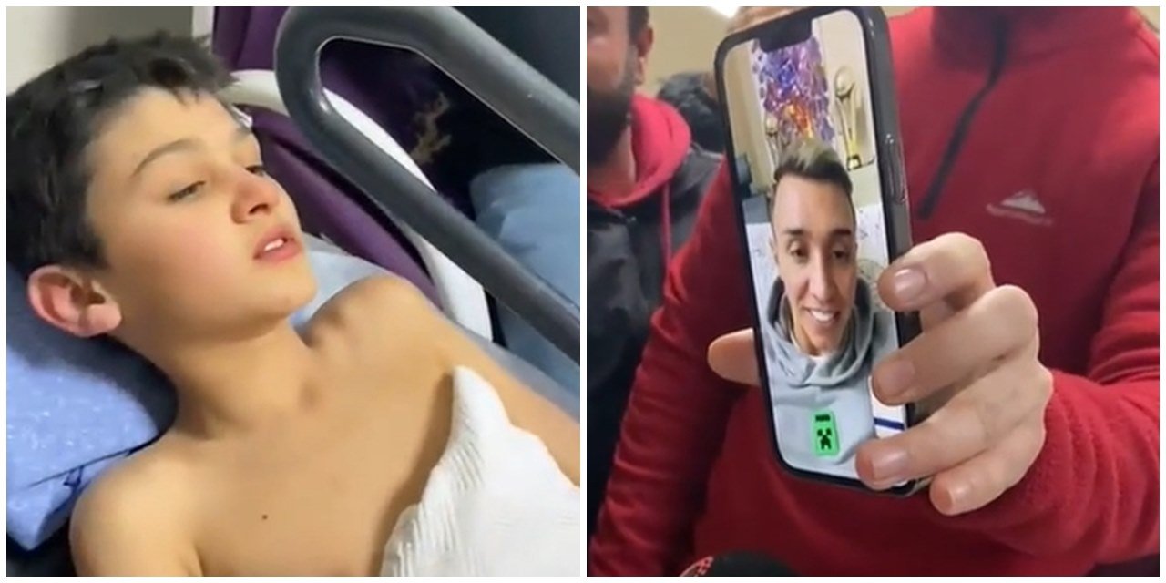 156 saat sonra kurtarılan 9 yaşındaki Semih, Muslera'yla konuşup forma sözü aldı