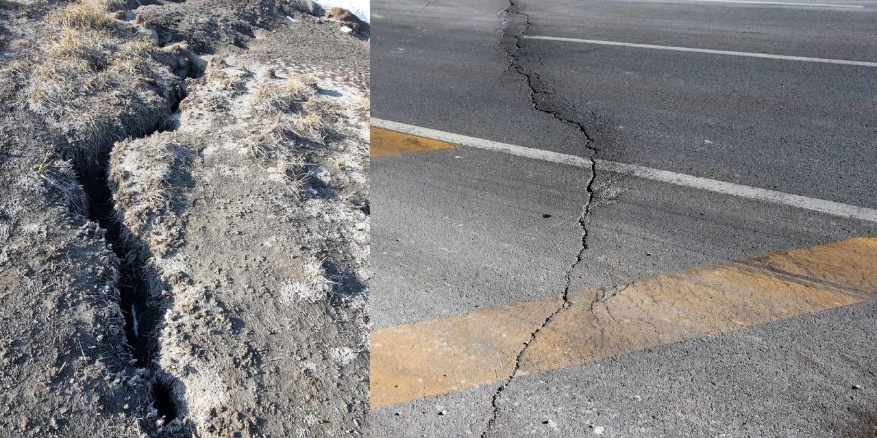 Niğde ve Konya depremlerinden etkilenen Aksaray'da yol ve araziler yarıldı