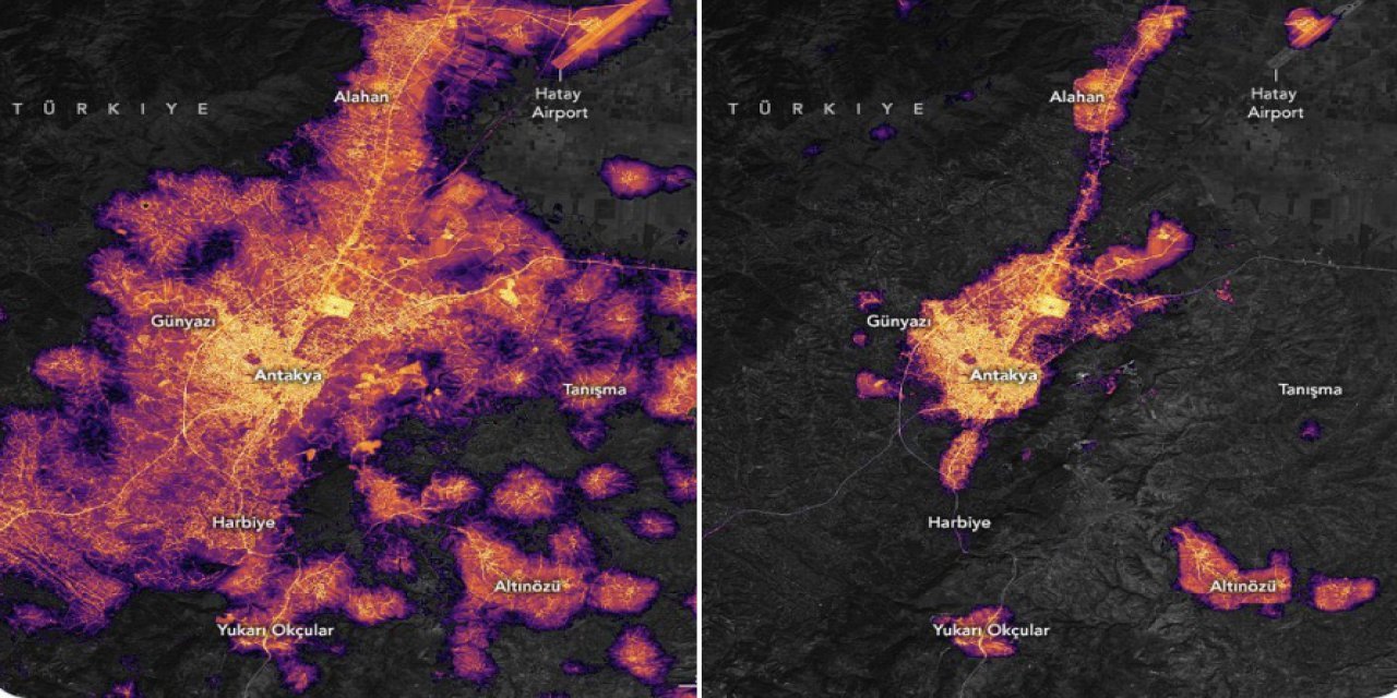 NASA görüntü paylaştı: 'Antakya'da karanlık günler