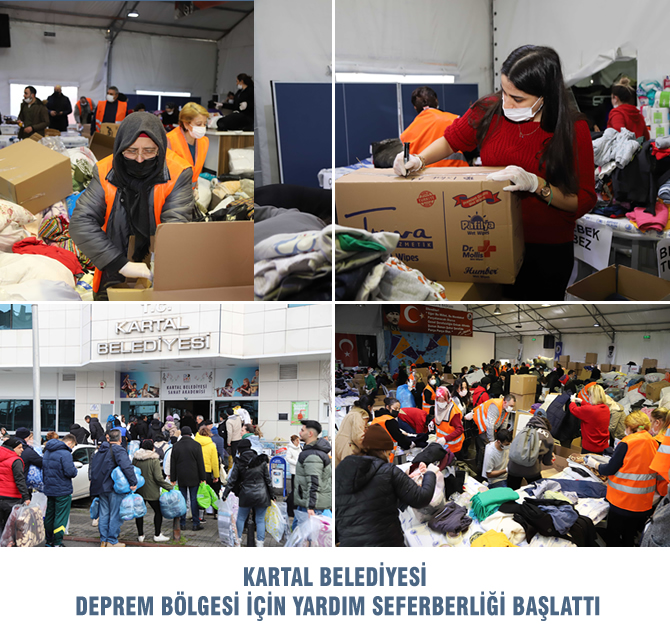 Kartal Belediyesi, deprem bölgesinde yardım çalışmalarına devam ediyor