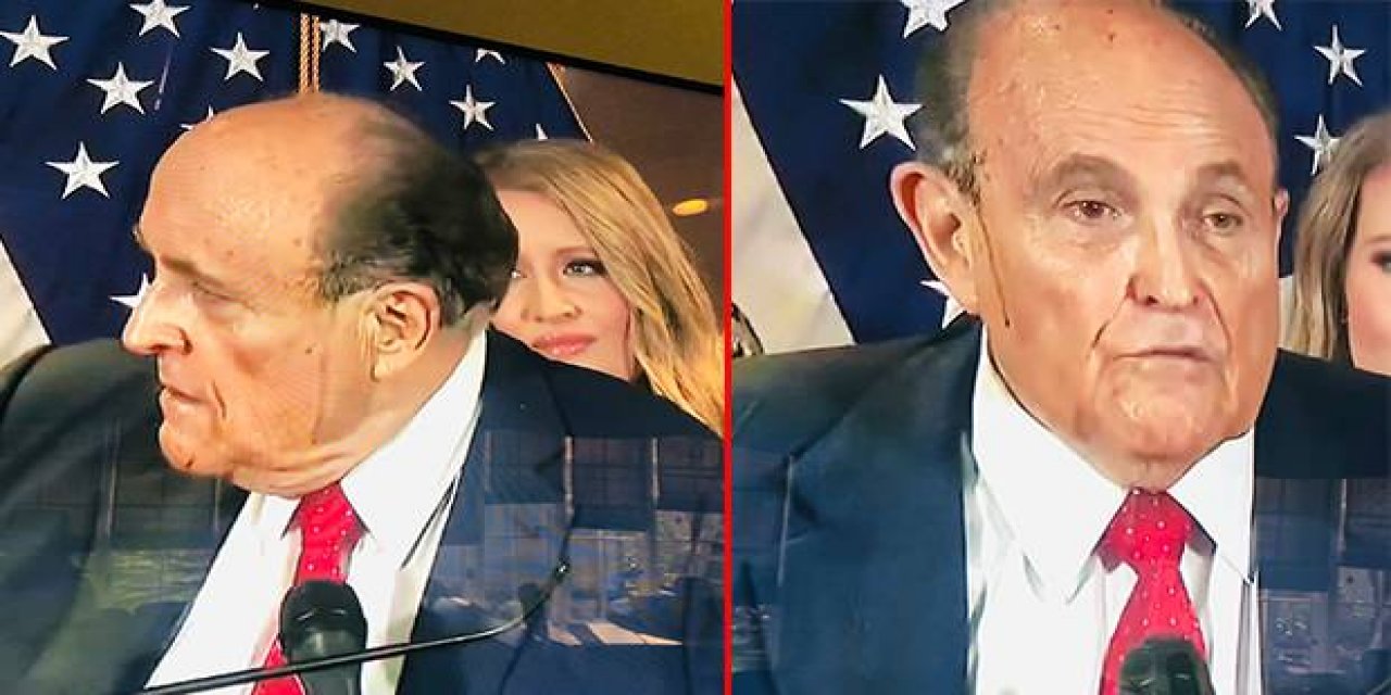 Trump'ın avukatının zor anları... Basın toplantısında saçının boyası aktı!