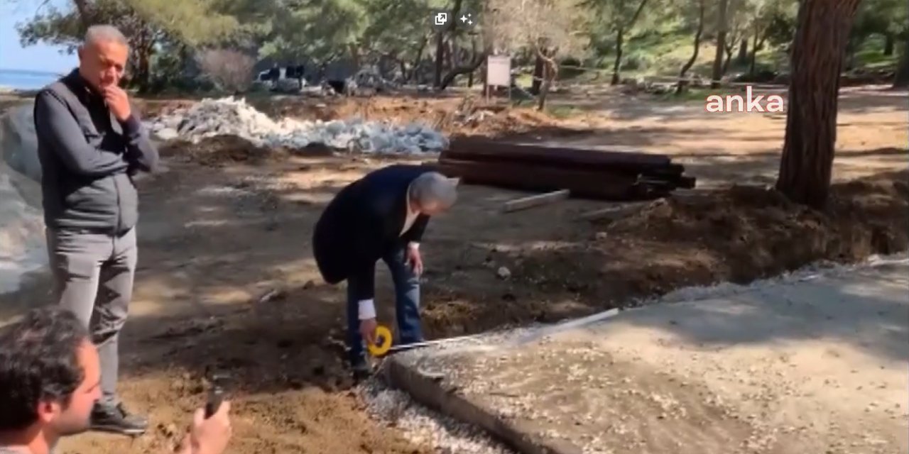 Bakan Ersoy'un 179 metrekare alana yapıldığını söylediği inşaatı inceleyen çevreciler: 480 metrekare beton dökülmüş