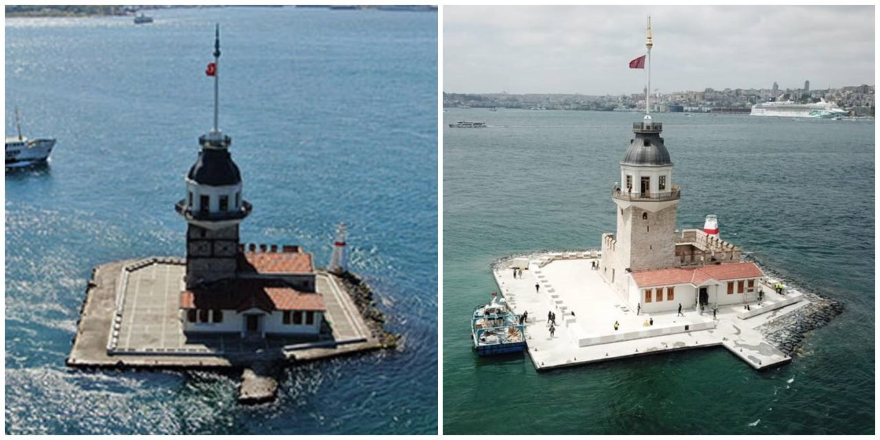 Kız Kulesi'ndeki genişleme iddiasına profesörden yanıt: Taş dalgakıran yapıldı