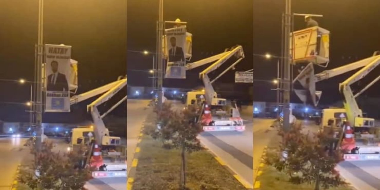 Gökhan Zan seçim afişinin indirilme görüntülerini paylaştı: Böyle bir ekibi çalışmalarıyla deprem haftasında da görmek isterdik