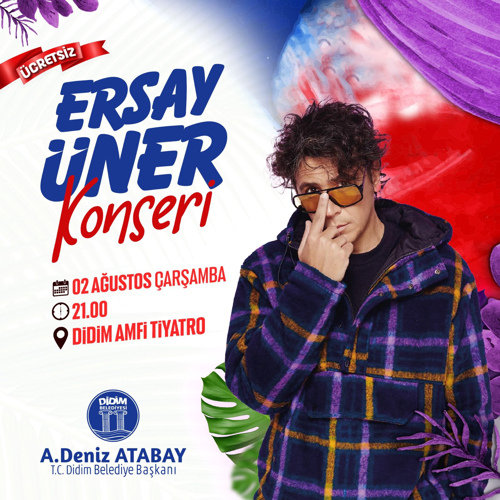 DİDİM AMFİ TİYATRO’DA ERSAY ÜNER RÜZGARI ESECEK