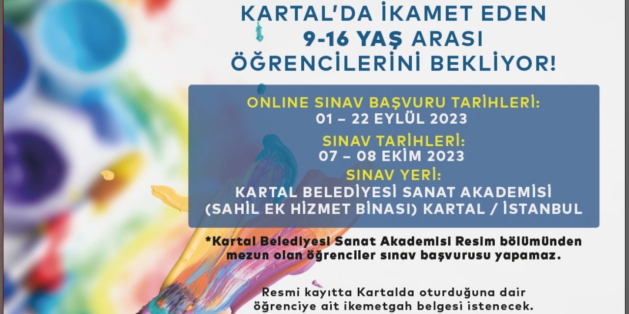 Kartal Belediyesi Sanat Akademisi Resim Bölümü Genç Yetenekleri Bekliyor