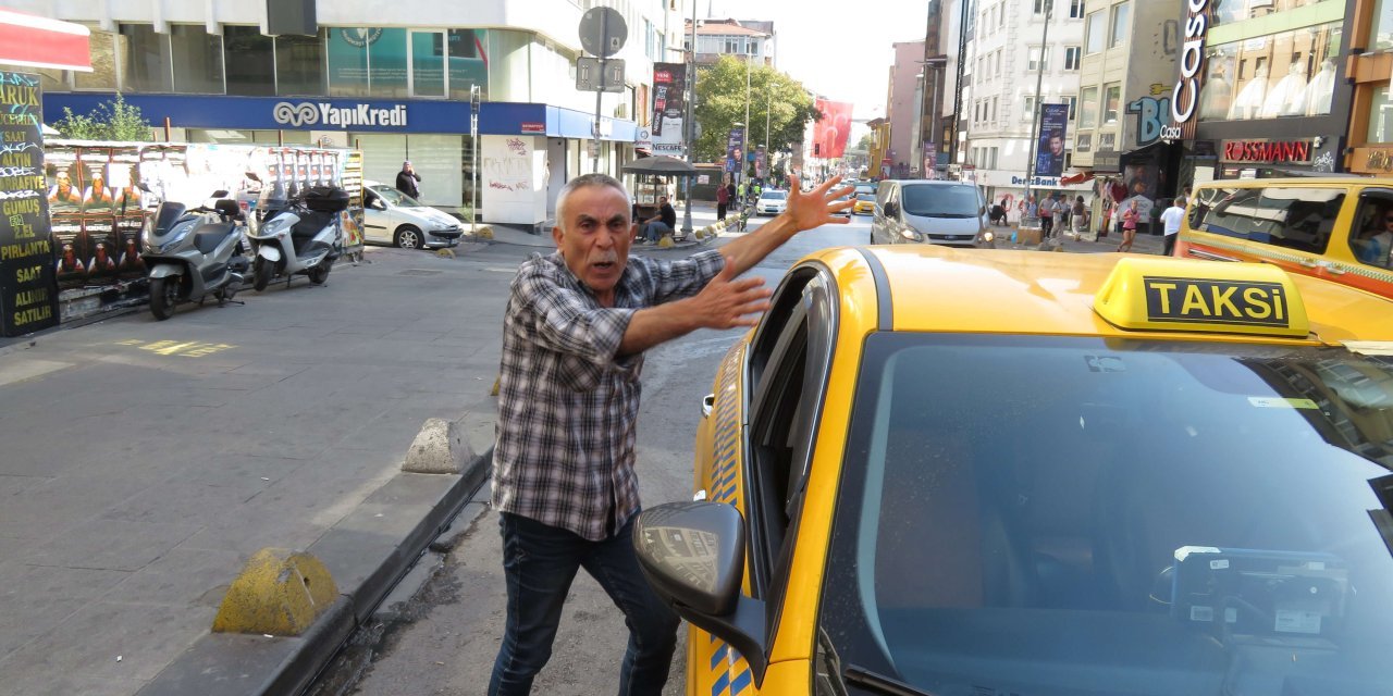 Drone ile tespit edilmişti: Ceza yiyen taksici 'parçalayacağım' diyerek aracı yumrukladı