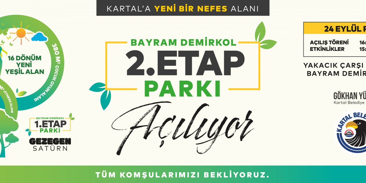 KARTAL’IN EN BÜYÜK PROJESİ ‘BAYRAM DEMİRKOL PARKI’ TAMAMLANDI