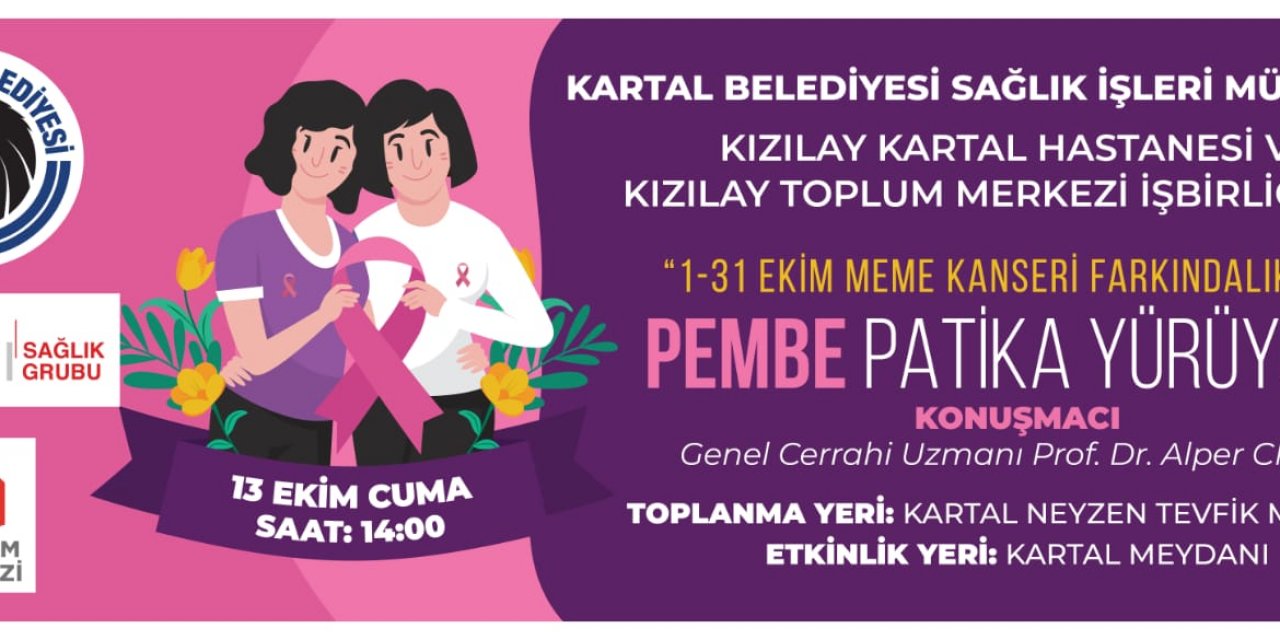 Kartal’da ‘Pembe Patika Yürüyüşü’ ile Meme Kanserine Dikkat Çekilecek
