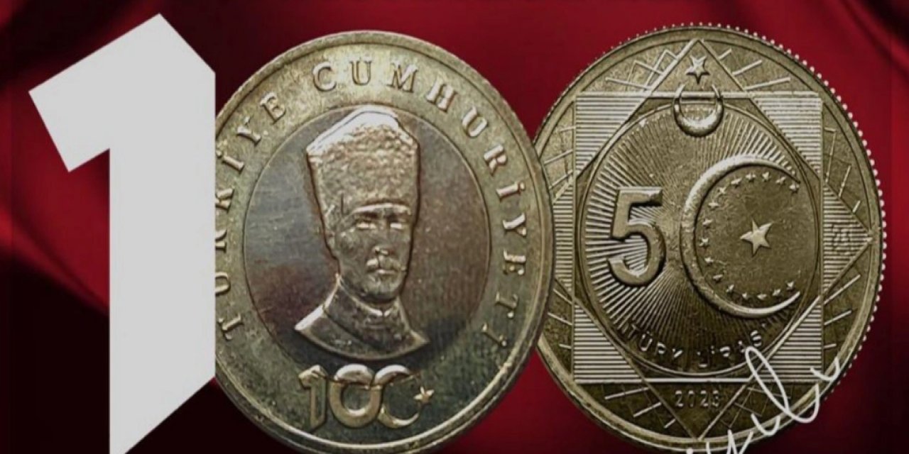 Cumhuriyet'in 100. yılı anısına 100 milyon adet madeni 5 TL basıldı