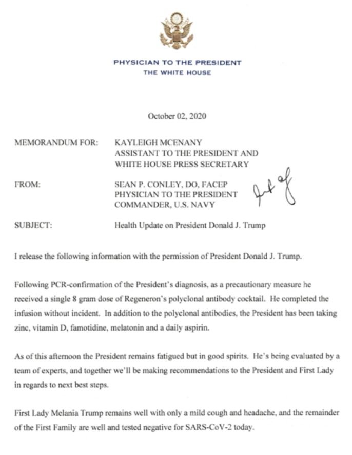 Trump’ın doktorundan son durum paylaşımı