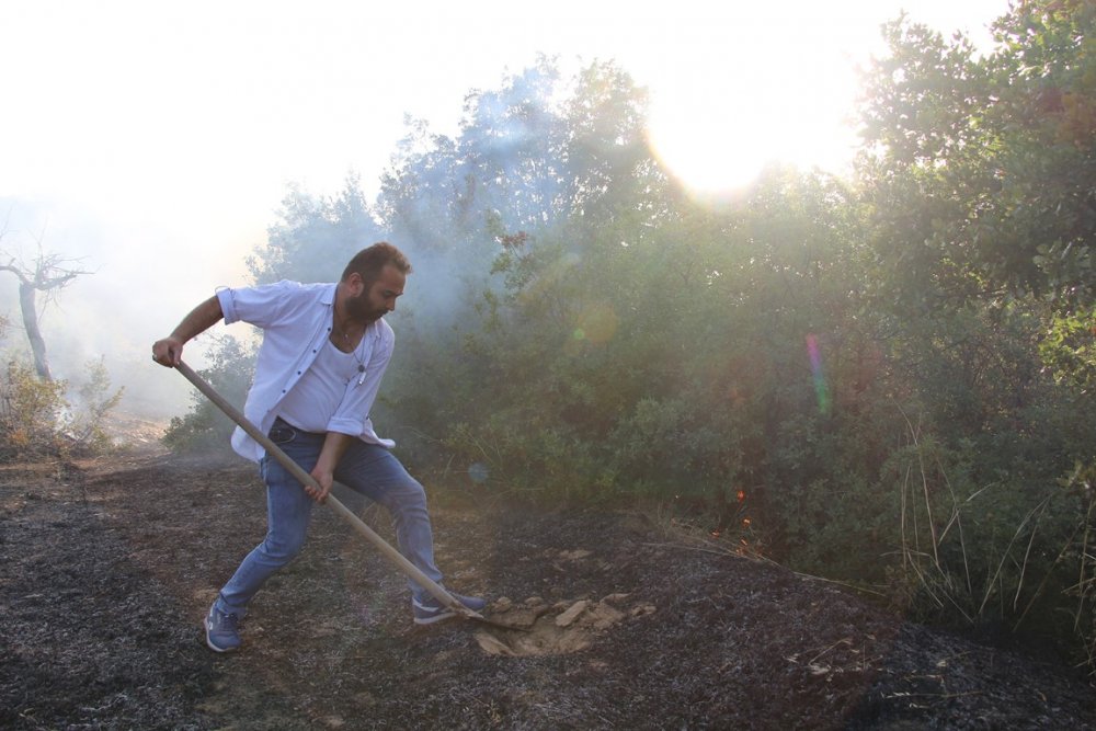 Manisa'da ormanlık alanda yangın