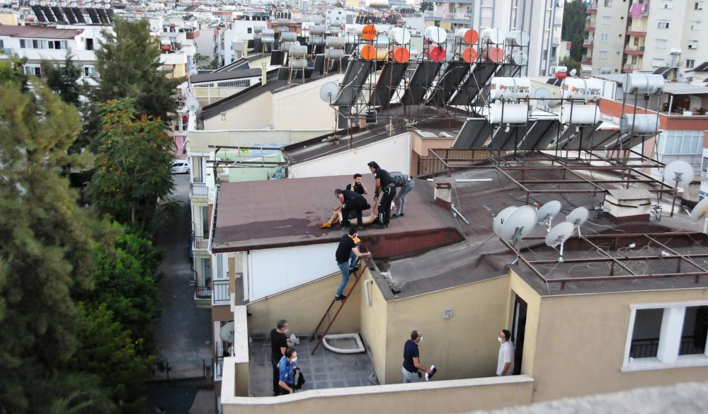 İntihar için çıktığı damda alkolün etkisiyle sızdı