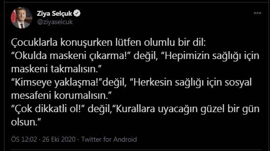 Bakan Selçuk, Çocuklar konusunda uyardı