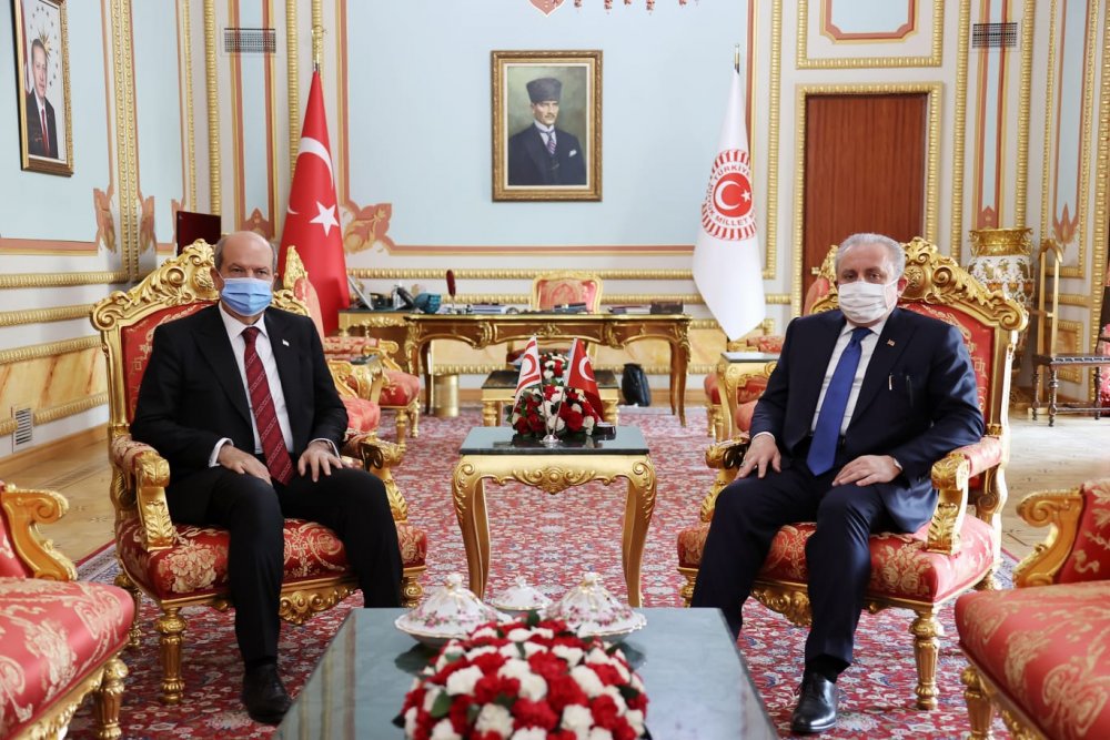 TBMM Başkanı Şentop, KKTC Cumhurbaşkanı Tatar ile görüştü